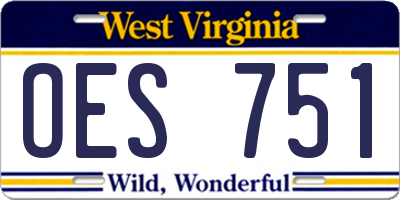 WV license plate OES751