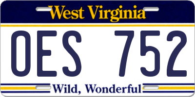 WV license plate OES752