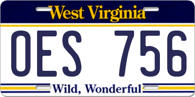 WV license plate OES756