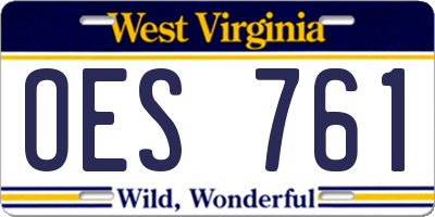 WV license plate OES761