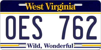 WV license plate OES762