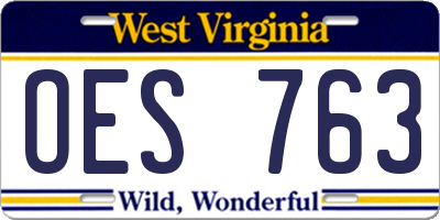 WV license plate OES763