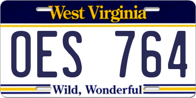 WV license plate OES764