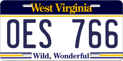 WV license plate OES766