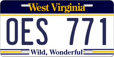 WV license plate OES771
