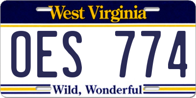 WV license plate OES774