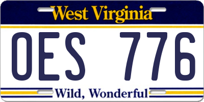 WV license plate OES776