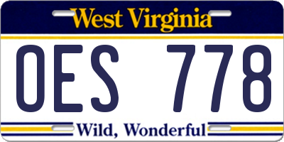 WV license plate OES778