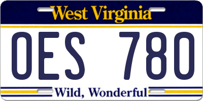 WV license plate OES780