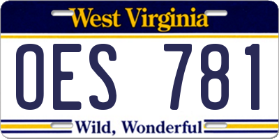 WV license plate OES781