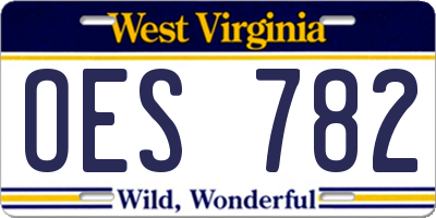 WV license plate OES782
