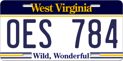WV license plate OES784