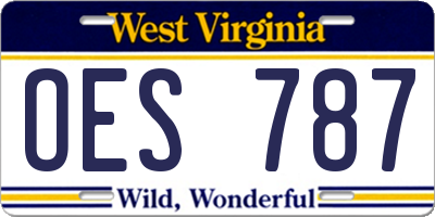 WV license plate OES787