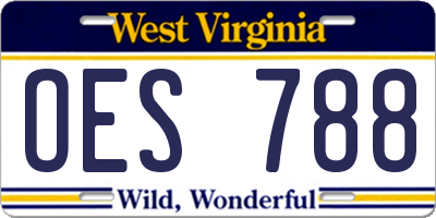 WV license plate OES788