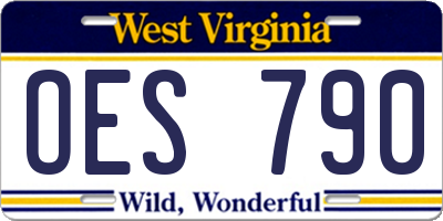 WV license plate OES790