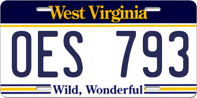 WV license plate OES793