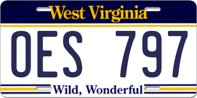 WV license plate OES797