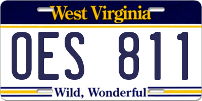 WV license plate OES811