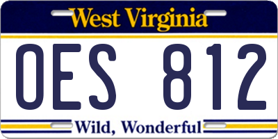 WV license plate OES812