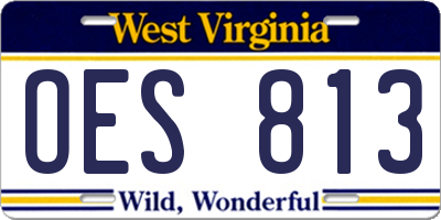 WV license plate OES813