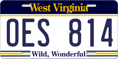 WV license plate OES814