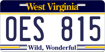 WV license plate OES815
