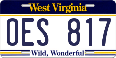 WV license plate OES817