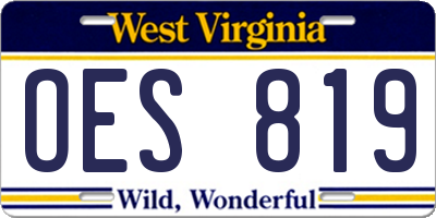 WV license plate OES819