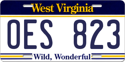 WV license plate OES823