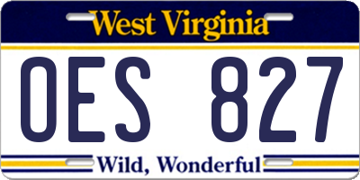 WV license plate OES827