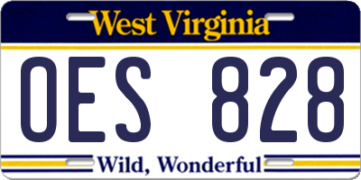 WV license plate OES828