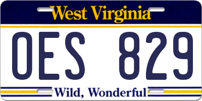 WV license plate OES829