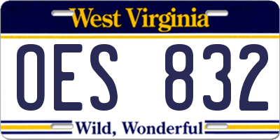 WV license plate OES832