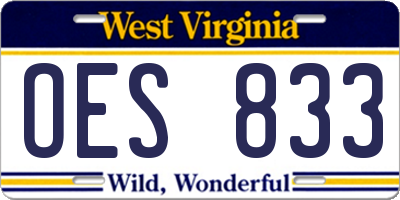 WV license plate OES833