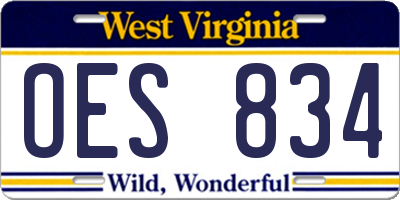 WV license plate OES834