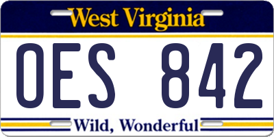 WV license plate OES842