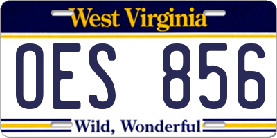 WV license plate OES856