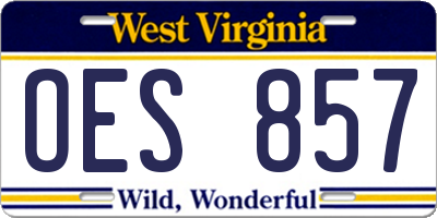 WV license plate OES857
