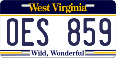 WV license plate OES859