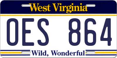 WV license plate OES864