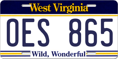 WV license plate OES865