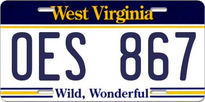 WV license plate OES867