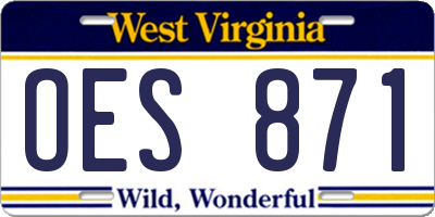 WV license plate OES871