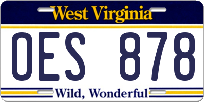 WV license plate OES878