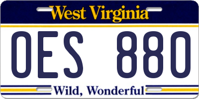 WV license plate OES880