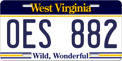 WV license plate OES882