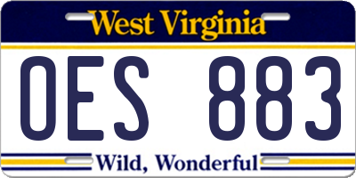 WV license plate OES883
