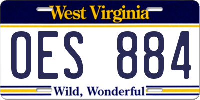 WV license plate OES884