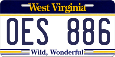 WV license plate OES886
