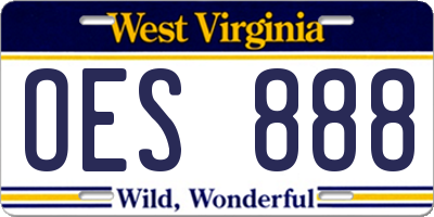 WV license plate OES888